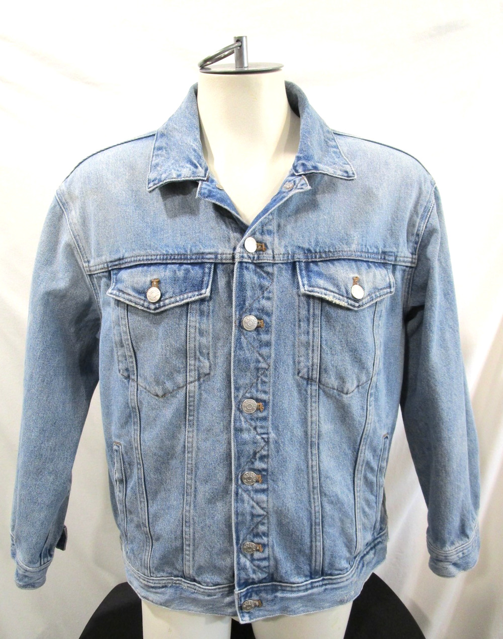 Madewell Light Wash Blue Jean Denim Oversized Trucker Jacket Men Sz L